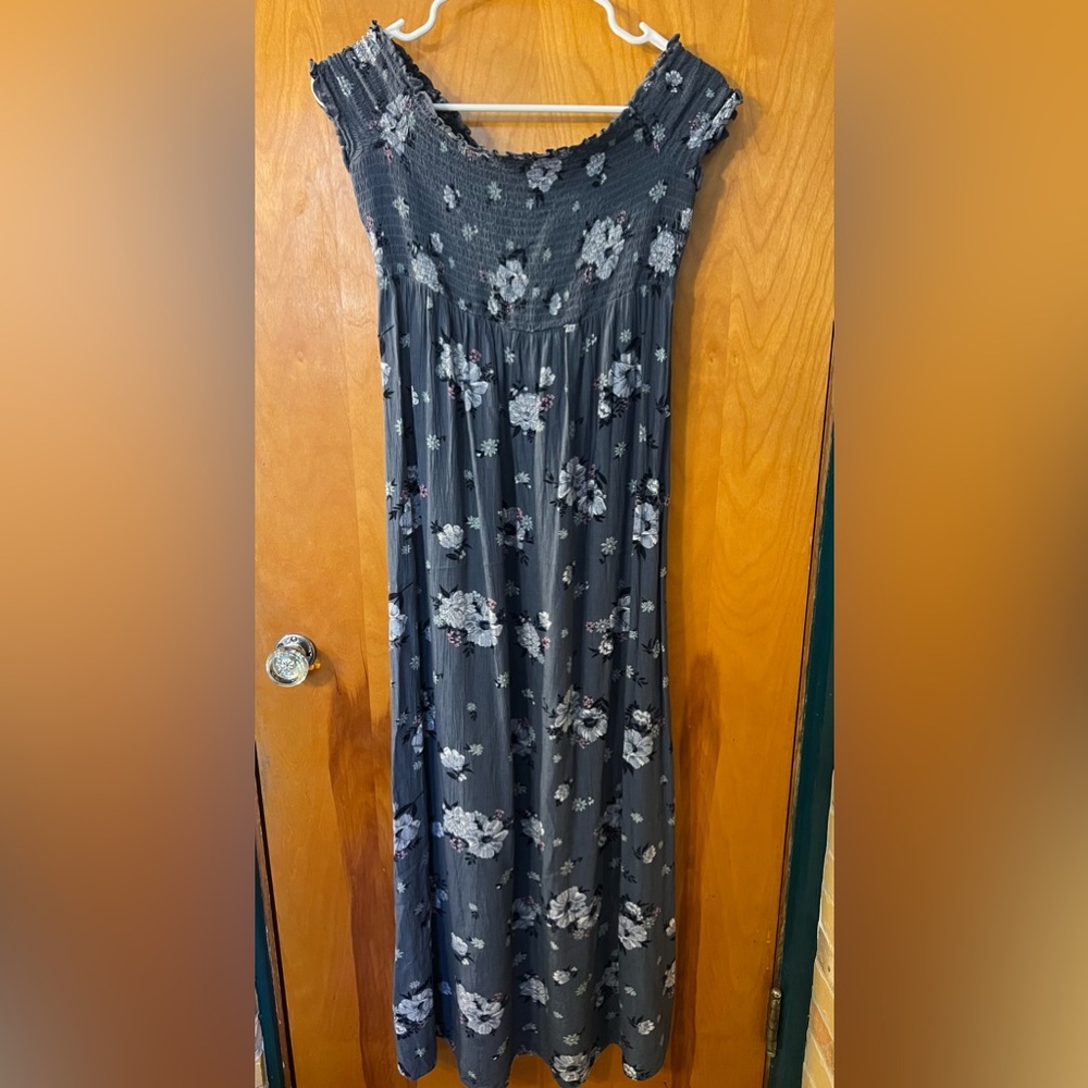 SO Charcoal Floral Maxi Dress